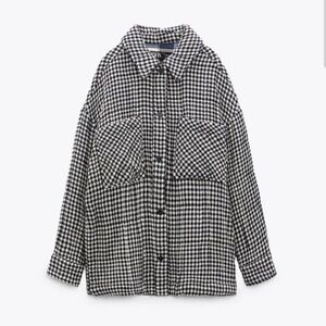 Zara Padded Checkered Shacket